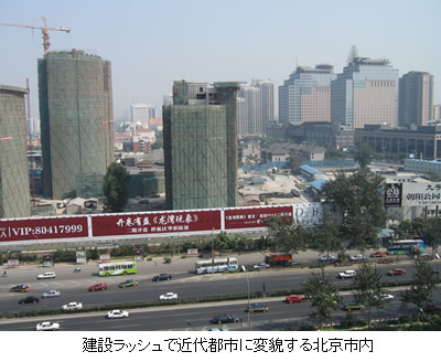 建設ラッシュで近代都市に変貌する北京市内